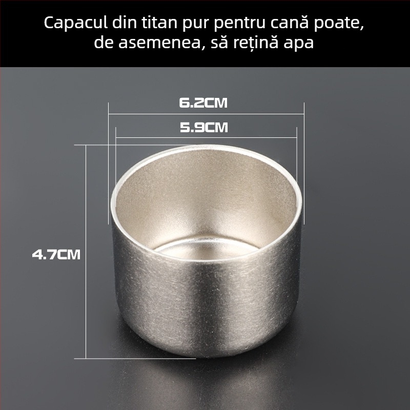 Capac de cană din titan pur — antibacterian, menține prospețimea, capac pentru băut direct, compact și portabil