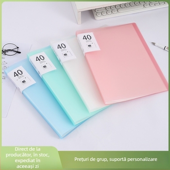 Dosar A4 cu pagini de inserție, album foto cu pagini interioare transparente, organizator pentru foi de teste, dosar pentru partituri muzicale, colecție de certificate prenatale și premii
