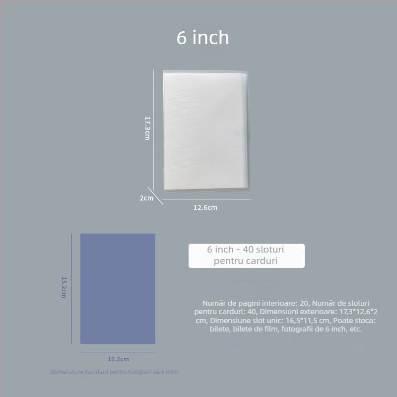Album Polaroid din PP mat, stil Ins minimalist, capacitate mare, buzunare pentru depozitare, mai multe dimensiuni