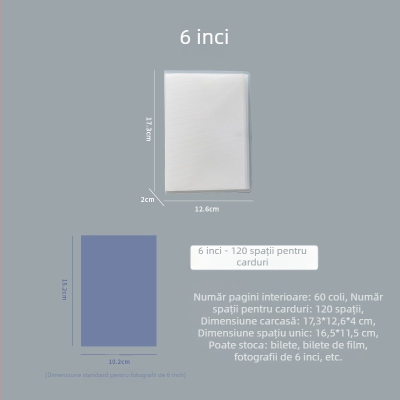 Album Polaroid din PP mat, stil Ins minimalist, capacitate mare, buzunare pentru depozitare, mai multe dimensiuni