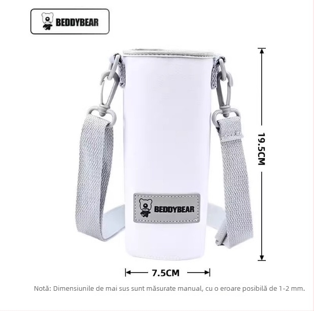 Husă sport Cup Bear Ruiqi pentru termos cilindric Chaoyiqi, cu curea cross-body și bandă reflectorizantă.