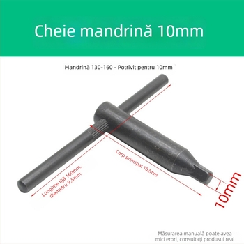 Cheie de mandrin neagră pentru mandrină cu trei și patru gheare, cap hexagonal, deschidere 160/200/250/320/400/500