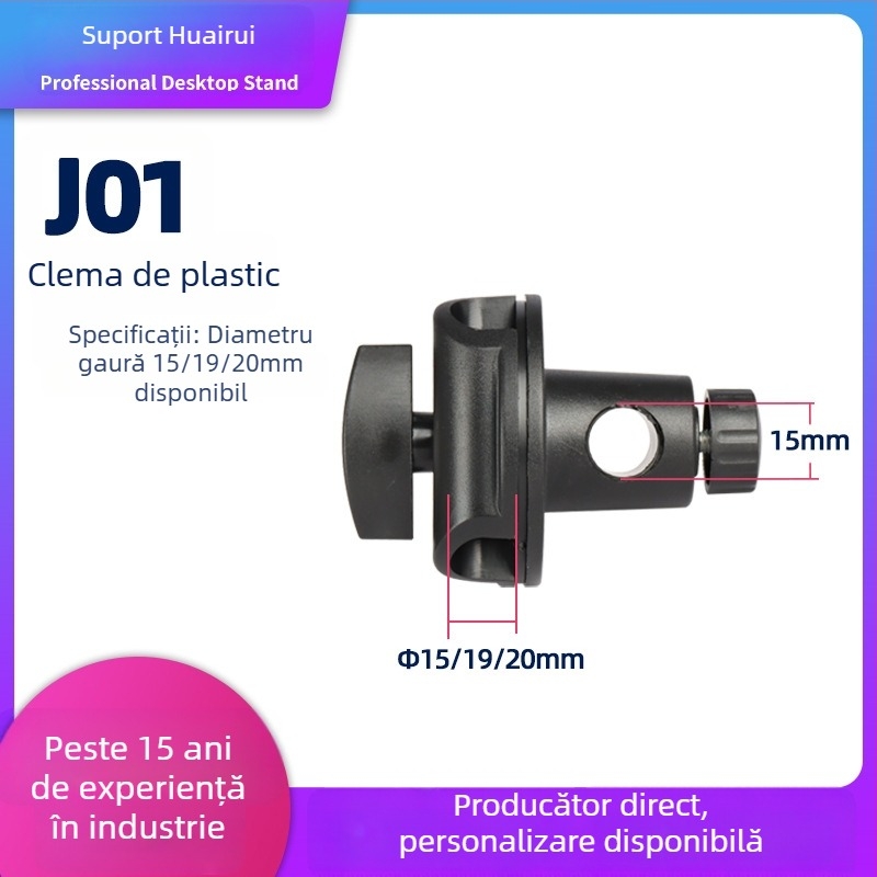 Suport podea pentru streaming live cu bară transversală pentru microfon, clemă universală din plastic, plăcuță de prindere și braț de creștere