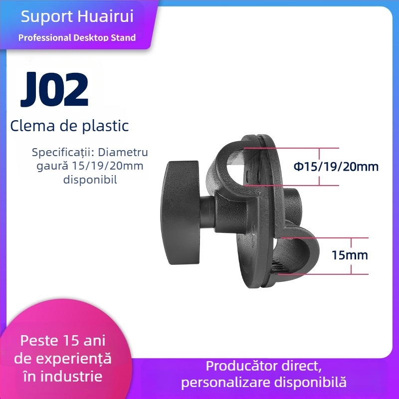 Suport podea pentru streaming live cu bară transversală pentru microfon, clemă universală din plastic, plăcuță de prindere și braț de creștere