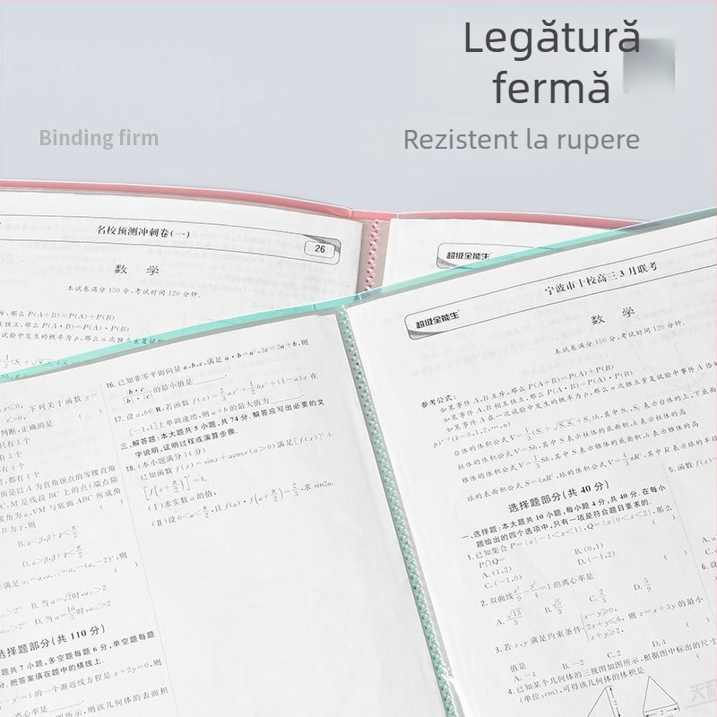 Mapă A4 colorată în nuanțe de bomboane, cu spațiu pentru 40 de pagini, pentru documente, lucrări, partituri și dosare prenatale.