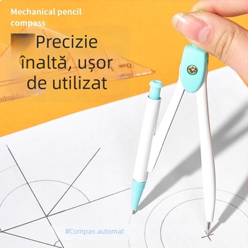 Set compas și riglă: triunghi drăguț, riglă dreaptă, set de șapte piese pentru desen pentru elevi