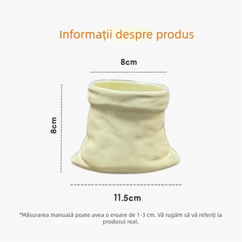Cană ceramică în formă de sacoșă din material textil, stil retro, pentru cafea latte – ediție pentru cupluri