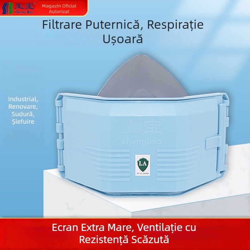 Shengbao 3002 Mască de praf din silicon – Half-face industrială pentru protecția împotriva prafului
