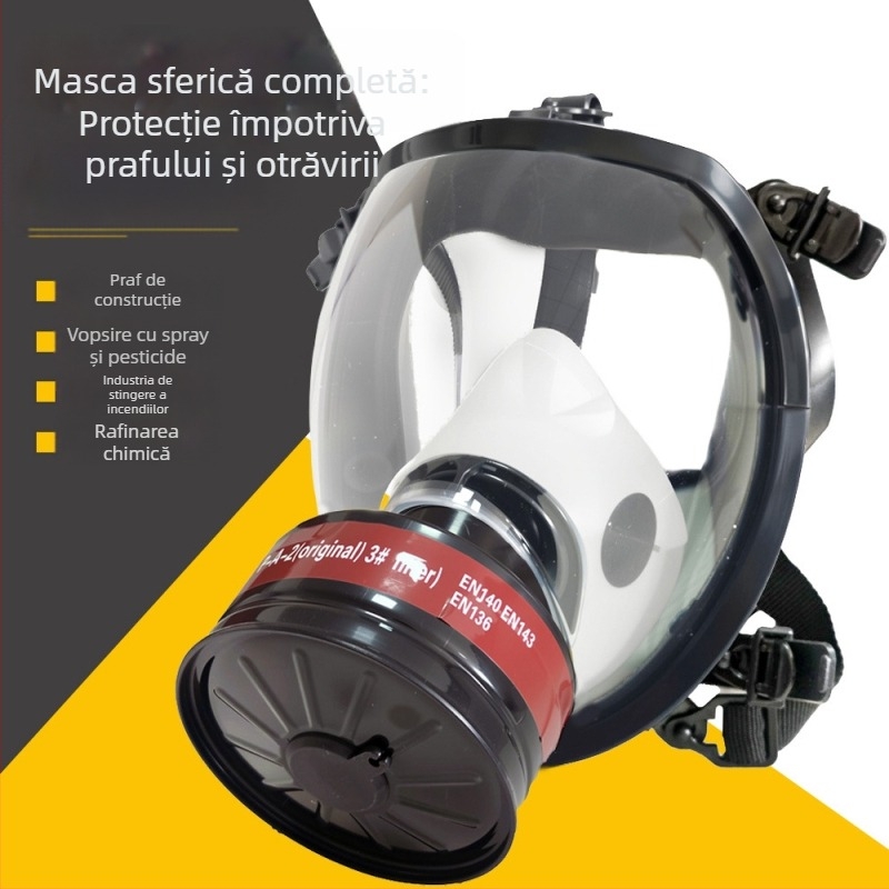 Mască de gaz pentru protecție chimică, praf, vopsire prin pulverizare, formaldehidă și pesticide