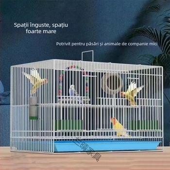Cușcă mare metalică pentru păsări – set complet pentru papagali, reproducere și cușcă ornamentală.