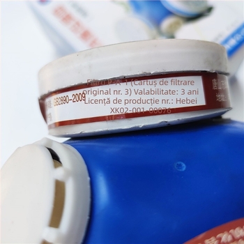 Mască de gaz cu filtru dublu și cărbune activ, respirator din cauciuc pentru protecția împotriva gazelor toxice