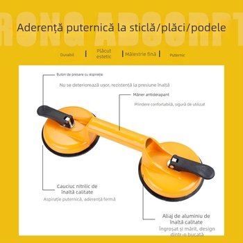 Ventuză din aliaj de aluminiu pentru sarcini grele, manipulare și ridicare plăci ceramice și sticlă, montaj plăcilor de podea