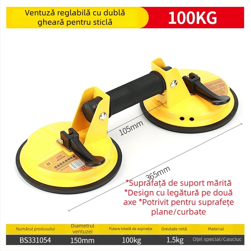 Persia Cupă de vid din cauciuc întărit, din aliaj de aluminiu, pentru sticlă și plăci, cu 1, 2 sau 3 gheare