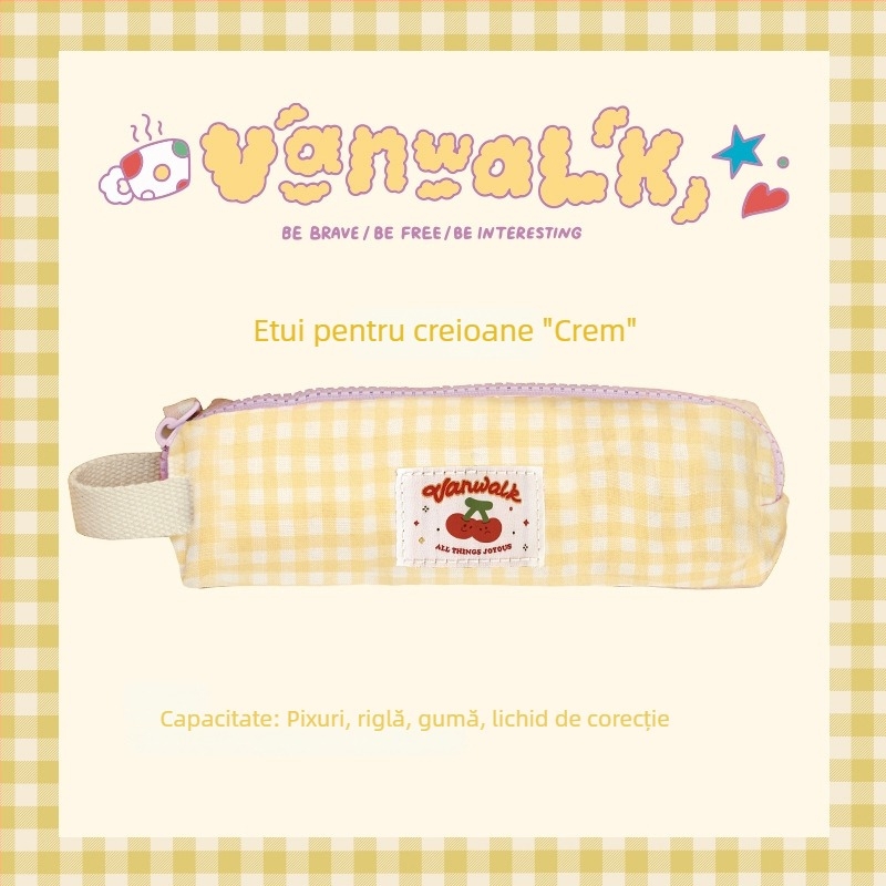 VANWALK Lucky House penar pentru elevi și cutie de papetărie, cu fermoar simplu