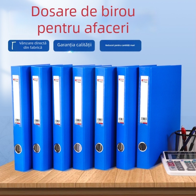 Mapă A4 cu deschidere rapidă, găuri 3 și 4, albastru, depozitare documente, birou