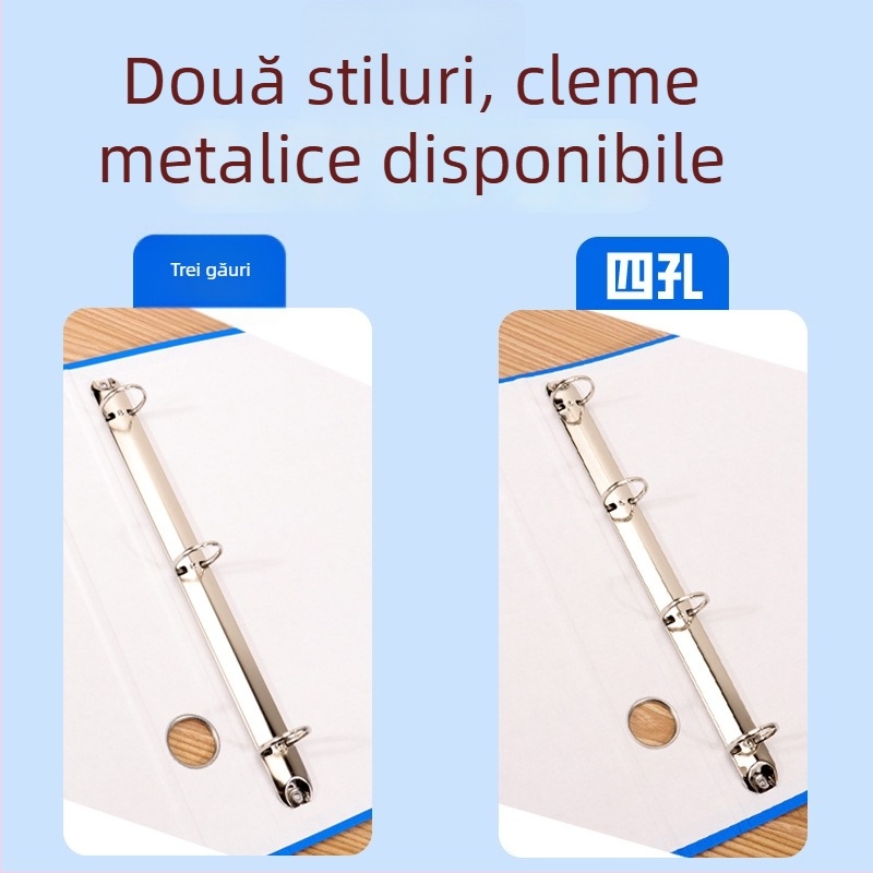 Mapă A4 cu deschidere rapidă, găuri 3 și 4, albastru, depozitare documente, birou
