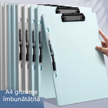 Dosar A4 gros cu clip, placă de scriere, suport pentru pix și clip pentru meniu