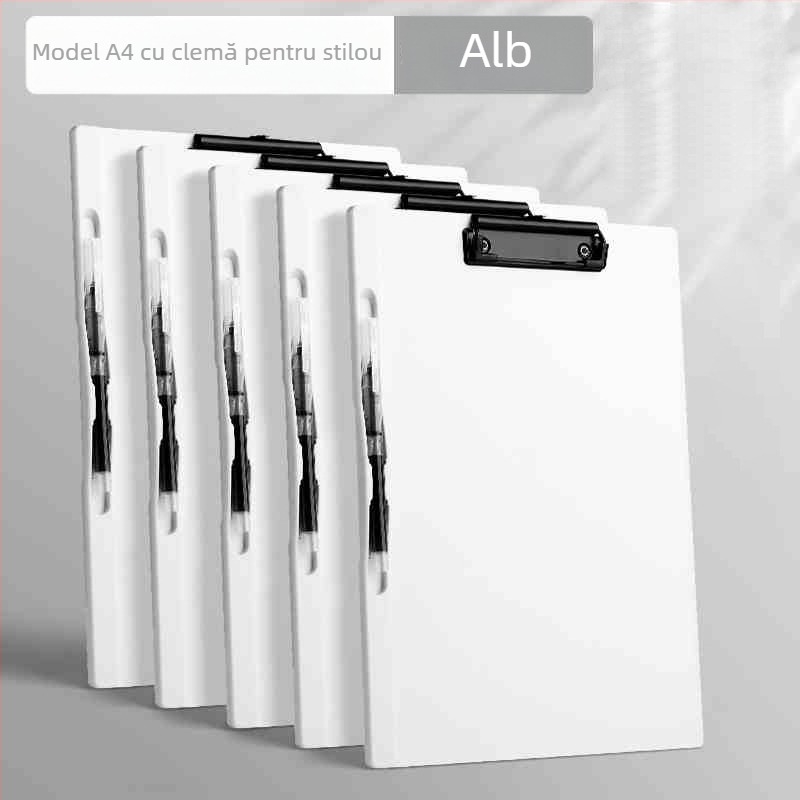 Dosar A4 gros cu clip, placă de scriere, suport pentru pix și clip pentru meniu