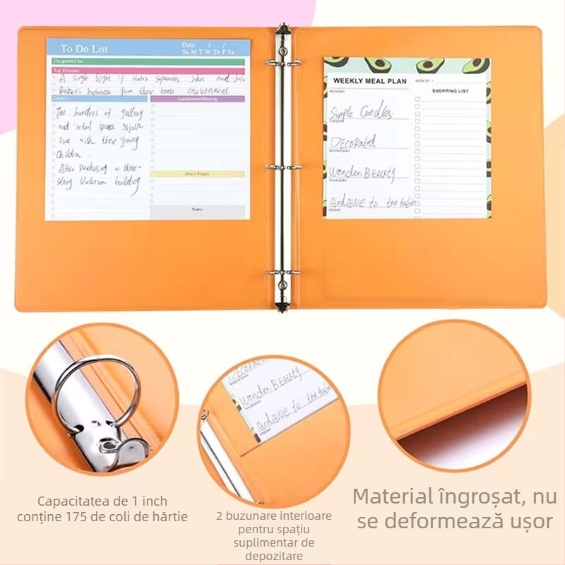 Mapă PP pentru documente A4 cu pagini de inserție, dosar profesional, personalizabil