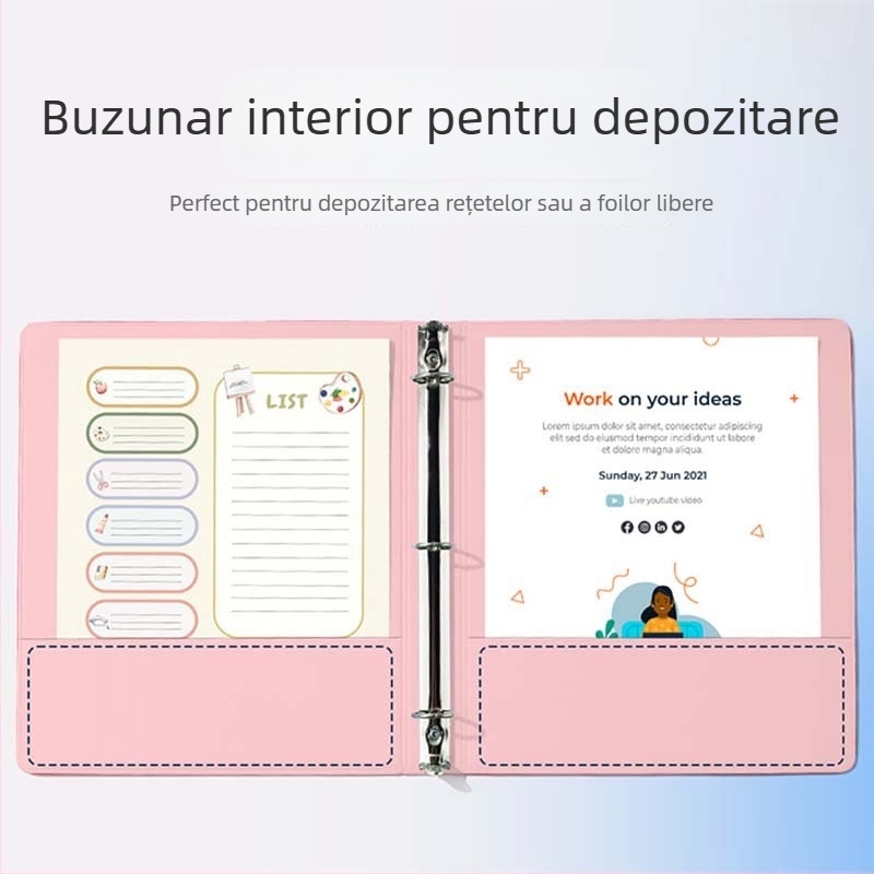 Mapă PP pentru documente A4 cu pagini de inserție, dosar profesional, personalizabil