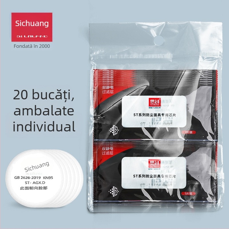 Masca Sichuang cu filtrul pentru praf și toxine, AGX.D bumbac filtrant, element filtrant respirabil, anti-stropire cu ulei, anti-fum, 8.0