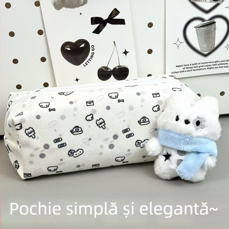 Penar cu pisică în linie – drăguț, minimalist, capacitate mare, organizator multifuncțional pentru fete și elevi