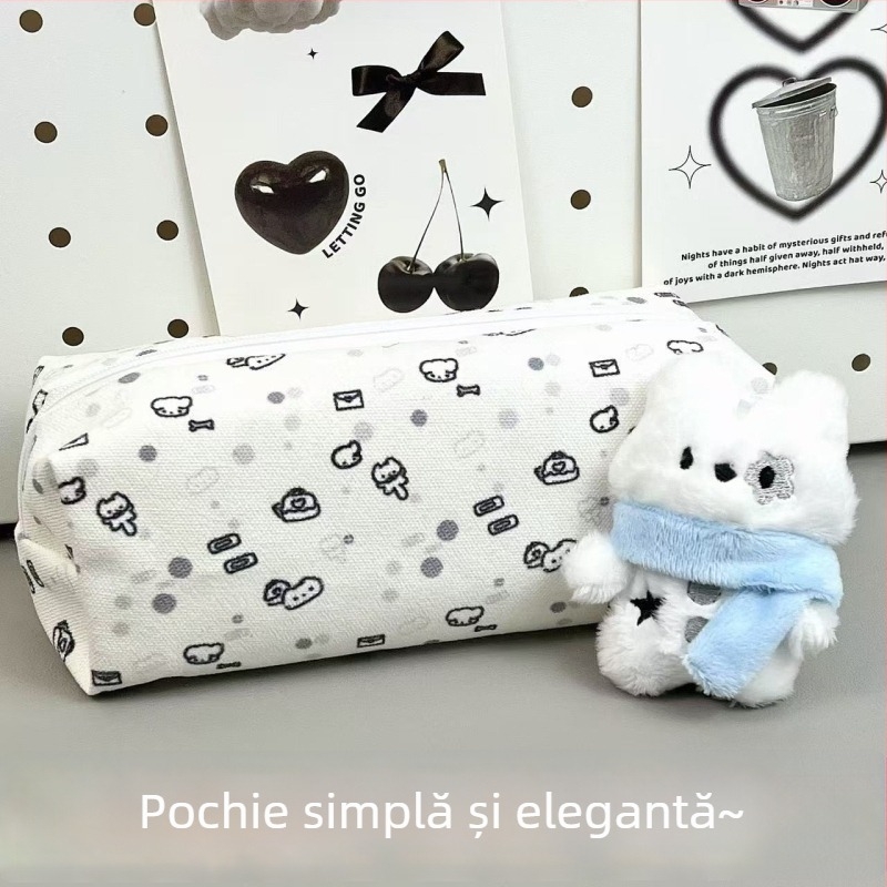 Penar cu pisică în linie – drăguț, minimalist, capacitate mare, organizator multifuncțional pentru fete și elevi