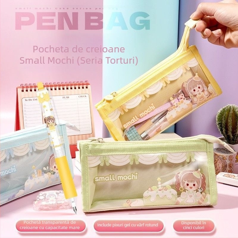 Noua serie Mochi Cake — husă din pânză, capacitate mare, pentru planner și pixuri