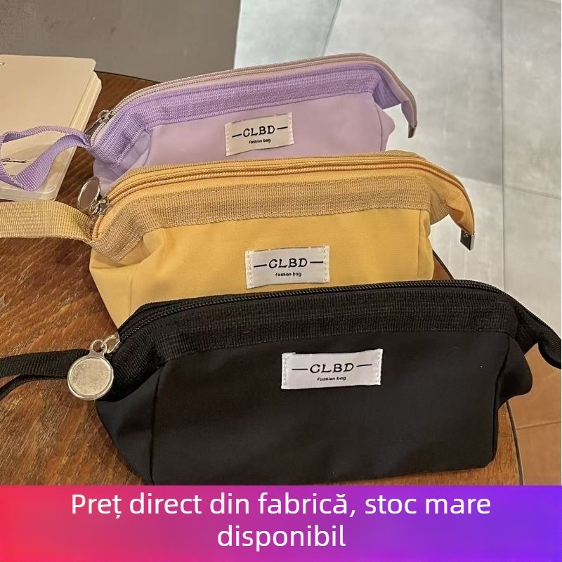 Penar pentru creioane INS stil, minimalist, culoare brânză, de înaltă calitate, capacitate mare, cu mai multe compartimente, pentru rechizite școlare