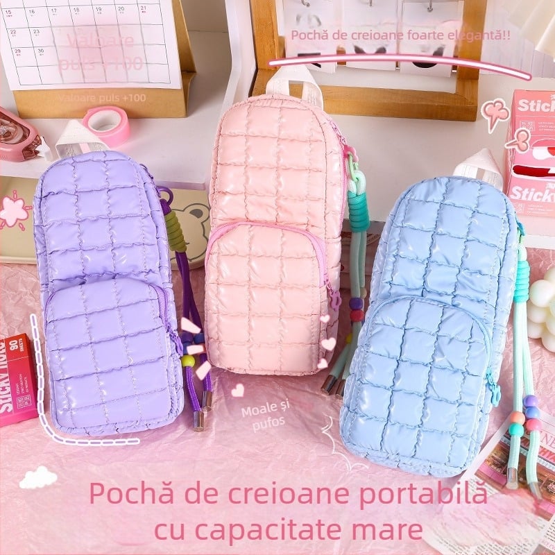 Penar pentru elevi, capacitate mare, cu două compartimente, stil casual, multifuncțional