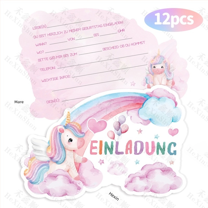 Invitații în germană, engleză și franceză, cu cărți de salut și mulțumire, într-o cutie pentru carduri — imprimare personalizată din imaginea dvs.