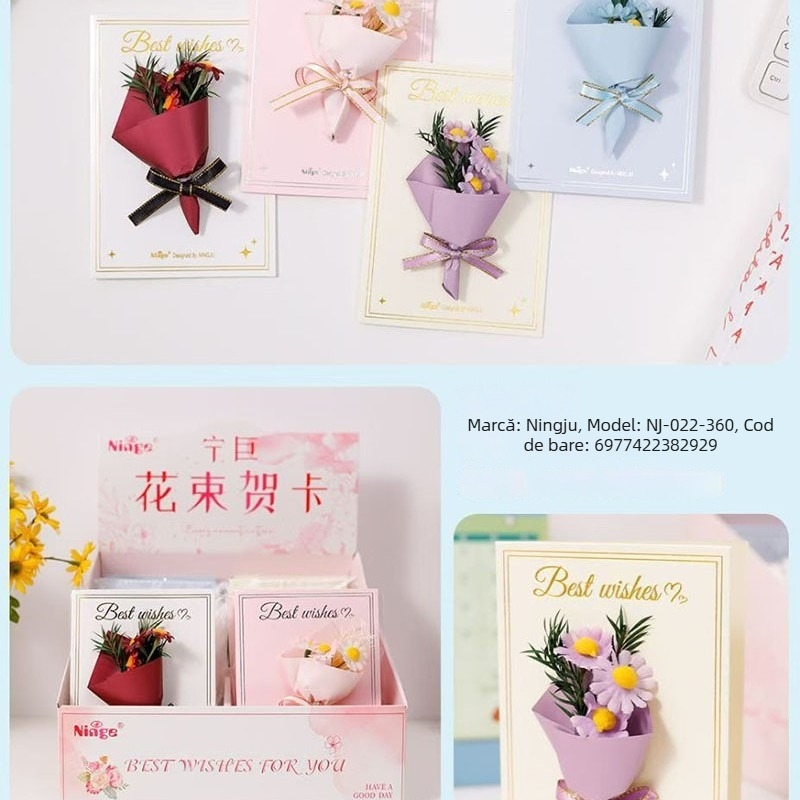 Carte de felicitare în stil country, pe hârtie specială — pentru ziua de naștere și alte ocazii, card creativ de mulțumire