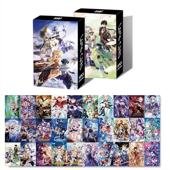 Noua sosire: Genshin Impact 30 de carduri LOMO, carduri foto în cutie, semn de carte și felicitări – suveniruri anime