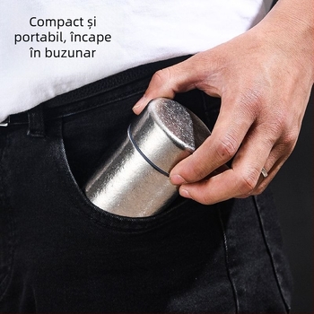 Cană din titan pur pentru uz de afaceri, termos compact cu izolație în vid, cană mini pentru exterior cu pereți dubli