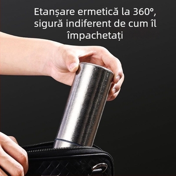 Cană din titan pur pentru uz de afaceri, termos compact cu izolație în vid, cană mini pentru exterior cu pereți dubli