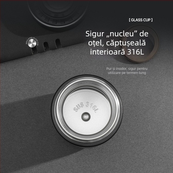 Cană termică mini din oțel inox 304, interior 316, compartiment pentru ceai, portabilă pentru călătorii, design feminin