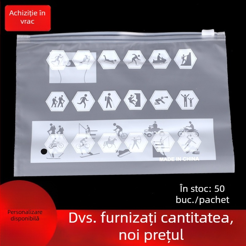 Geantă CPE cu fermoar pentru haine, ambalaj din plastic pentru îmbrăcăminte, închidere auto, potrivită pentru lenjerie și colanți