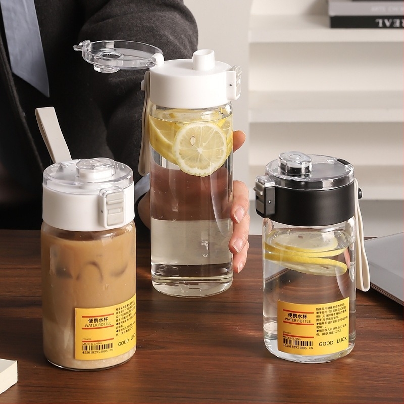Pahar din sticlă borosilicat de înaltă rezistență cu separare ceai-apă, portabil, rezistent la temperaturi, anti-explozie, cu capac și filtru