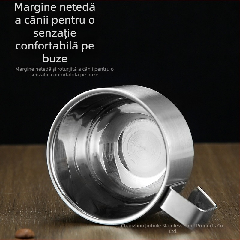 Ceașcă de cafea din oțel inoxidabil, cu pereți dubli, pentru camping în aer liber și drumeții