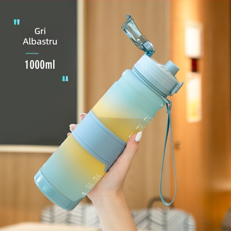 Sticlă de apă sport portabilă din plastic pentru elevi, rezistentă la căderi
