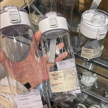 Pahar din plastic cu filtru de ceai, minimalist, rezistent la temperatură, rezistent la căderi, portabil pentru vară