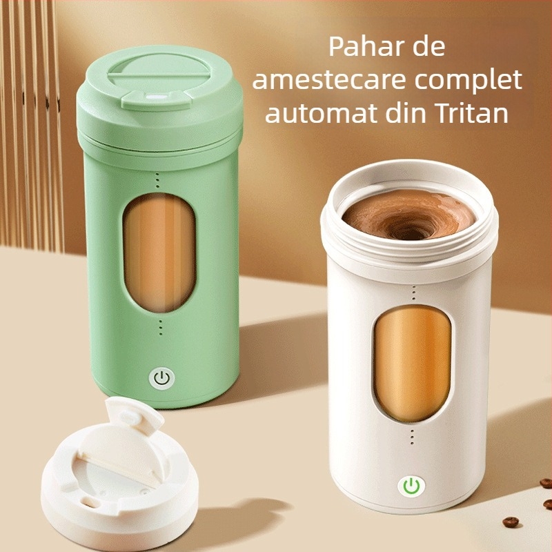 Cană electrică de amestecare cu încărcare USB, rezistentă la temperaturi înalte, etanșă, Tritan material, pentru shake-uri proteice și smoothie-uri