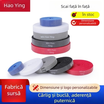 Bandă Velcro dublă pentru organizarea cablurilor de date, curea din nailon cu Velcro, reglabilă