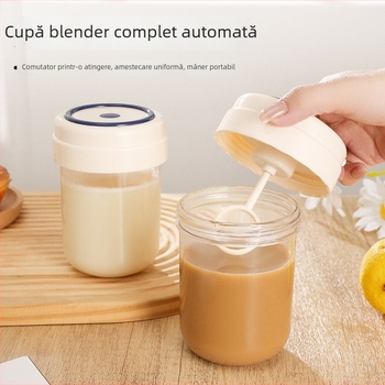 Cană electrică automată de amestecare, cu un singur buton – shaker pentru cafea și pudră de lapte, material alimentar