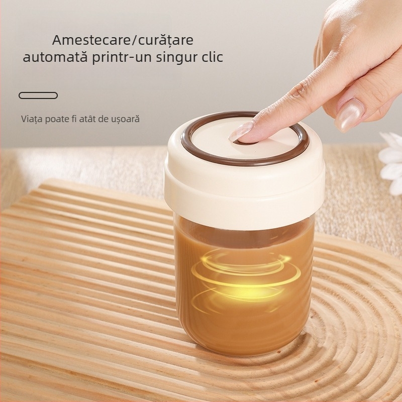 Cană electrică automată de amestecare, cu un singur buton – shaker pentru cafea și pudră de lapte, material alimentar