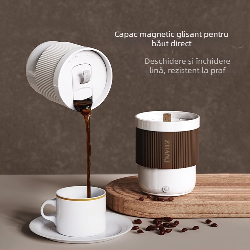 T1 cană ceramică reîncărcabilă pentru cafea, amestecare automată, shaker, capac, birou cadou