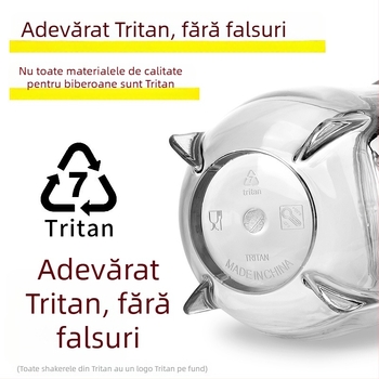 Shaker din Tritan, brevetat, 500 ml, pentru pudră proteică, recipient sport transparent