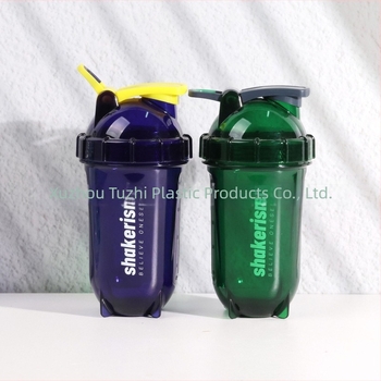 Shaker din Tritan, brevetat, 500 ml, pentru pudră proteică, recipient sport transparent