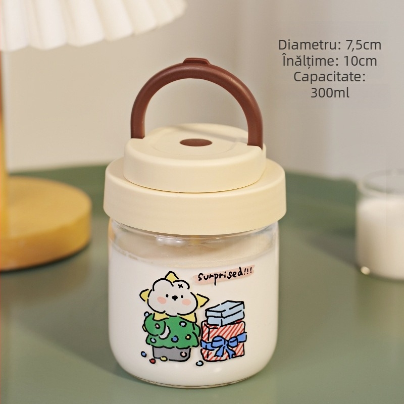 Cană de milkshake din sticlă, complet automată pentru copii, shaker electric pentru pudră de proteine, borosilikat portabil