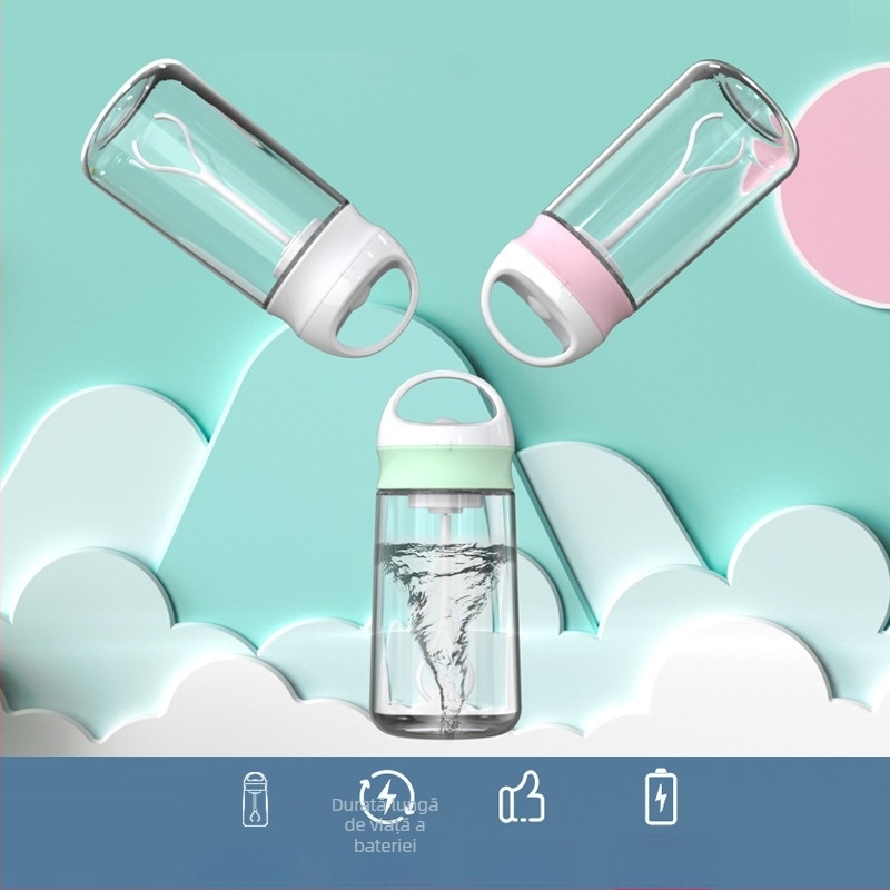 Cupă din plastic rezistentă la temperatură pentru milkshake, cu mâner și scară de măsurare, amestecător electric automat